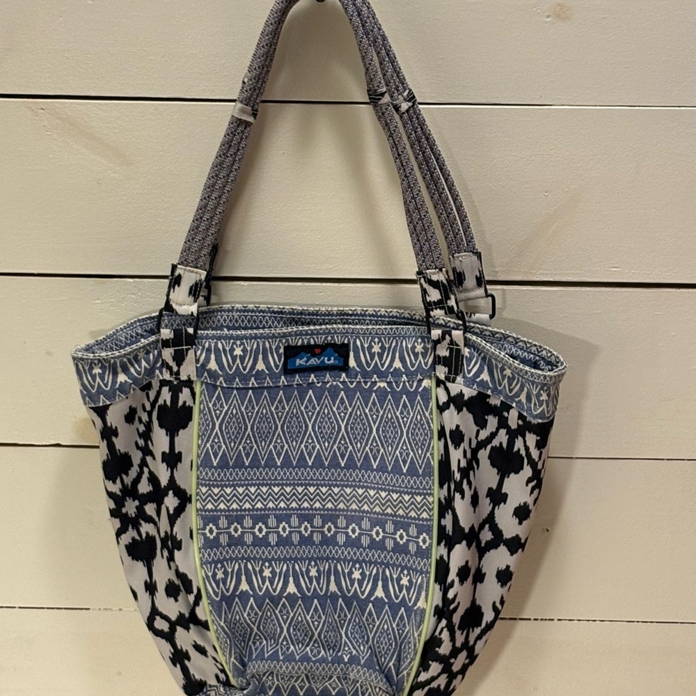 Kavu Blue and Black Adler tote bag
